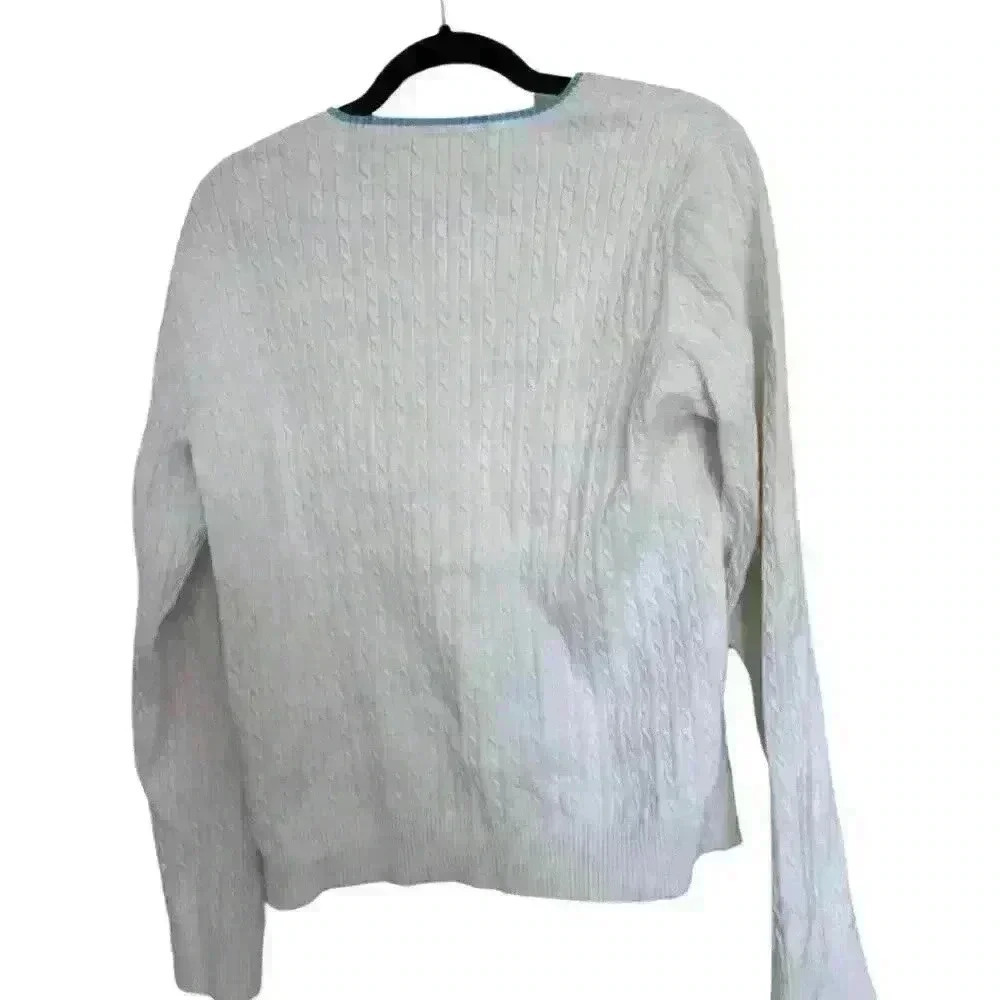 Braided  V-Neck Sweater - Picture 3 of 5